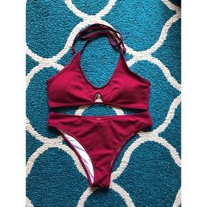 Cupshe Pleasantly Surprised Halter Bikini Set